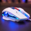 Chuột gaming có dây 7D INPHIC W9P DPI 4000 slient click cực êm - hỗ trợ Macro tinh chỉnh (trắng xanh)