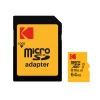 Thẻ nhớ microSDXC Kodak 64GB EKMSDM64GHC10K UHS-I U1 V10 hỗ trợ ghi hình FullHD - kèm adapter SD (vàng)