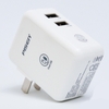 Cốc sạc 2 cổng Pisen TS-C070 tích hợp 1 USB 1A và 1 USB 2.4A - thiết kế chân gập tiện lợi (Trắng)