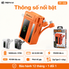 [CÓ 3C / CCC] Pin Dự Phòng sạc tường Remax FP-100 10000mAh Cổng TypeC & Lightning 20W, USB 22.5W, Chân cắm 220V - kèm cáp C to L ngắn