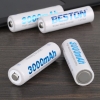 Combo 4 pin sạc AA Beston 3000mah - kèm hộp nhựa đựng pin (Trắng)