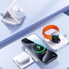 Đế sạc nhanh không dây đa năng 3in1 Remax RP-W87 gấp gọn sạc cùng lúc 3 thiết bị - tích hợp đèn ngủ