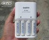 Box sạc nhanh Sanyo MQN06 dành cho pin sạc AA và AAA - hỗ trợ sạc nhanh và tự ngắt khi đầy (trắng)
