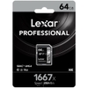 Thẻ nhớ Máy Ảnh SDXC Lexar Professional 1667X 64GB / 128GB / 256GB UHS-II V60 đọc 250MB/s ghi 120MB/s (đen)