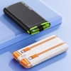 Pin dự phòng cho iphone 15 Remax RPP-53 10000mah siêu mỏng tích hợp 2 cáp sạc nhanh QC 22.5W PD 20W - cổng typec in out (2 màu)