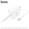 Bộ sạc 2 cổng Hoco C76 Pro USB QC 3.0 và PD 30W kèm cáp C to C / C to IP (Trắng) Nhất Tín Computer