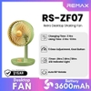 Quạt Tích Điện để bàn hoặc treo Remax RS-ZF07 Pin 3600mAh, Dùng tối đa 8.5h, Động cơ không chổi than