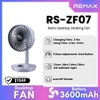 Quạt Tích Điện để bàn hoặc treo Remax RS-ZF07 Pin 3600mAh, Dùng tối đa 8.5h, Động cơ không chổi than