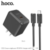 Bộ sạc Hoco CS15 chân dẹp, Type-C PD 30W kèm cáp C to C hoặc C to Lightning (Đen)