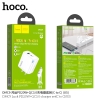 Bộ sạc nhanh 2 cổng Hoco DMC9 TypeC PD 20W và QC3.0 18W, Có đèn báo sạc, kèm cáp C to C / C to Lightning (Trắng)
