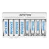 Pin sạc 1.2V Ni-Mh Beston AA 2000mah / 3000mAh / 3300mAh, AAA 1100mah / 1300mAh, Box sạc C8001 / C8002 / C8003