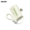Pin dự phòng mini Wekome WP-113 10000mAh lõi pin 21700, TypeC & Lightning In/Out PD 20W, Kèm cáp sạc 2 đầu