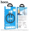 Cáp sạc nhanh Hoco U121 TypeC to Lightning 27W / TypeC to TypeC 60W, Thiết kế trong suốt, dài 1.2M, Có đèn báo sạc (Đen)
