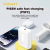Pin dự phòng mini Pisen TS-D330 10.000mAh lõi pin Li-ion 21700 USB-A QC 3.0 22.5W và TypeC PD 20W (Trắng)