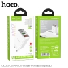 Cốc sạc 2 cổng Hoco C100A USB QC 3.0 18W và TypeC PD 20W, LCD hiển thị điện áp (Trắng)