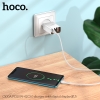 Cốc sạc 2 cổng Hoco C100A USB QC 3.0 18W và TypeC PD 20W, LCD hiển thị điện áp (Trắng)