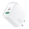 Bộ sạc nhanh 2 cổng Hoco DMC9 TypeC PD 20W và QC3.0 18W, Có đèn báo sạc, kèm cáp C to C / C to Lightning (Trắng)