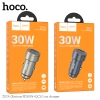 Củ sạc ô tô / cốc sạc xe hơi Hoco Z57A 2 cổng TypeC PD 30W và QC 3.0 18W