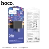 Bộ sạc Hoco CS14 chân dẹp, Type-C PD 20W kèm cáp TypeC to TypeC hoặc TypeC to Lightning (Đen)
