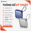 [CÓ 3C / CCC] Pin Dự Phòng Remax AS-181-35 10000mAh Cổng & Cáp TypeC 35W, cáp L-ning 20W, USB 22.5W