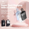 (Có 3C) Pin dự phòng PHANTOM P64 20000mAh / P63 10000mAh TypeC PD 35W & USB-A QC 3.0 22.5W, Kèm 2 Cáp sạc ra