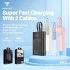 (Có 3C) Pin dự phòng PHANTOM P64 20000mAh / P63 10000mAh TypeC PD 35W & USB-A QC 3.0 22.5W, Kèm 2 Cáp sạc ra