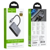 Bộ chuyển đổi Hoco HB29 Easy-lead Type-C sang HDMI + VGA, Hỗ trợ 4K 30Hz / 1080P (Xám)