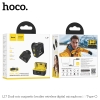 Bộ 2 Microphone Live-Stream không dây Hoco L17 cổng TypeC kèm đầu chuyển sang LN, Dock hiển thị Pin (Đen)