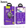 Bộ sạc nhanh 2 cổng Hoco N34 TypeC PD 20W và QC3.0 18W, Thiết kế trong suốt, kèm cáp C to C or C to Lightning (Đen)