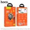Bộ sạc nhanh 2 cổng Hoco N34 TypeC PD 20W và QC3.0 18W, Thiết kế trong suốt, kèm cáp C to C or C to Lightning (Đen)