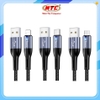 Cáp sạc nhanh Hoco DM-X6 max 3A, dài 1M, có đèn Led, 3 chân sạc tùy chọn (Đen)