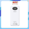 Pin dự phòng Pisen TS-D344 20.000mAh TypeC PD 20W, Kèm 4 cáp sạc, Màn hình LCD (Trắng)
