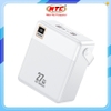 Pin dự phòng Wekome WP-100 100000mAh TypeC PD 27W, 4 USB-A max 22.5W, 3 cổng Input, Có Đèn Led (Trắng)