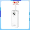 Pin dự phòng Pisen TP-D074 30.000mAh TypeC PD 20W, USB-A QC 3.0 22.5W, Màn hình LCD (Trắng)