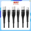 Cáp sạc có Led và truyền Data Hoco UD02 Pro 3A dài 1M, tùy chọn cổng LN / Type-C / Micro-USB QC3.0 (Đen)