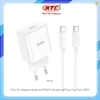 Bộ sạc 2 cổng Hoco C76A Pro USB QC3.0 và PD 30W Type-C to Type-C (Trắng) - Nhất Tín Computer