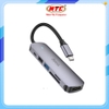 Bộ chia cổng Hoco HB28 từ Type-C sang HDMI + PD TypeC 60W + USB 3.0 + USB 2.0 + SD + TF (Xám)