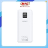 Pin dự phòng Pisen TP-D193 10.000mAh TypeC PD 20W, 2 USB-A QC 22.5W, Màn hình LCD (Trắng)