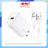 Bộ sạc nhanh Hoco DMC11 QC3.0 và VOOC 22.5W kèm cáp USB-A to TypeC (Trắng)