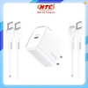 Bộ sạc nhanh Hoco DMC8 TypeC PD/QC/PPS 20W, Có đèn báo sạc, kèm cáp C to C / C to LN (Trắng)