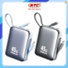 Pin dự phòng Wekome WP-50 20.000mAh Cáp và Cổng TypeC In/Out 45W, Cáp LN Out 27W, USB-A Out 22.5W, Màn hình báo pin