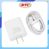 Bộ sạc nhanh Phantom PT6 TypeC to TypeC PD 30W, công nghệ GaN, Cáp dù dài 1M (Trắng)