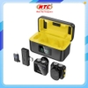 Bộ 2 Microphone Live-Stream không dây Hoco L17 cổng TypeC kèm đầu chuyển sang LN, Dock hiển thị Pin (Đen)