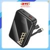 Pin dự phòng Hoco Q37A 20000mAh TypeC PD 20W, USB-A QC 22.5W, kèm cáp TypeC và LN, Màn hình LCD (Đen)