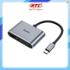 Bộ chuyển đổi Hoco HB30 Eco Type-C sang HDMI + VGA + USB3.0 + PD 100W, Hỗ trợ 4K 30Hz / 1080P (Xám)