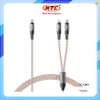 Cáp sạc nhanh đa đăng 2in1 Remax RC-C003 TypeC to TypeC & LN max 65W, dài 1.2M, đèn Led đổi màu (Xám)