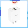 Củ sạc 2 cổng USB-A Hoco C89 2.1A, công suất 10.5W (Trắng)