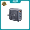 Cốc sạc 120w REMAX RP-U107 GAN 4 cổng siêu nhanh sạc được cả laptop - hỗ trợ typeC 30W / 65W / 100W và USB 22.5W (xám)