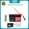 [KHÔNG THẺ HOẶC CÓ THẺ] Loa đài FM bluetooth BKK KK50BT có khe thẻ nhớ/ USB/ Tai nghe/ Đèn pin - pin sạc 18650 (ĐỎ)