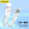 Cáp sạc nhanh 2in1 Pisen Pro AP28-1200 TypeC to Lightning 27W, TypeC to TypeC 60W, Dây dù dài 1.2M (Trắng)